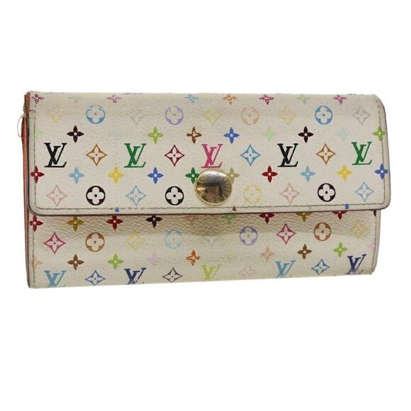 LOUIS VUITTON Multicolor Portefeuille Sarah Long Wallet White - Picture 1 of 12